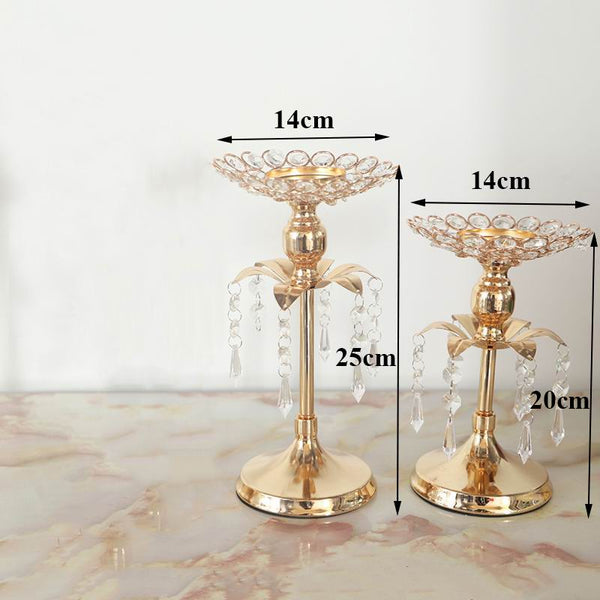 Gold Crystal Candle Holder