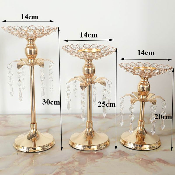 Gold Crystal Candle Holder