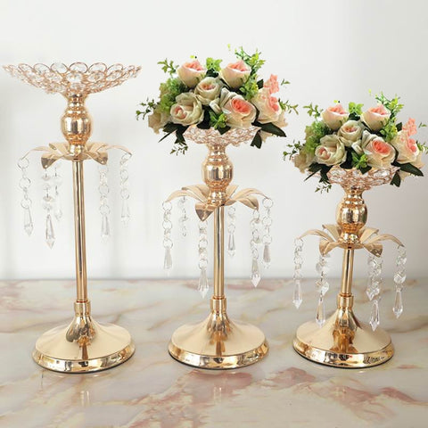 Gold Crystal Candle Holder