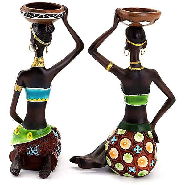 African Women Candle Holders