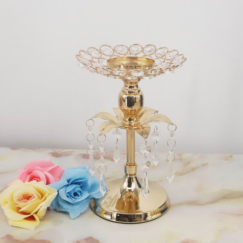 Gold Crystal Candle Holder