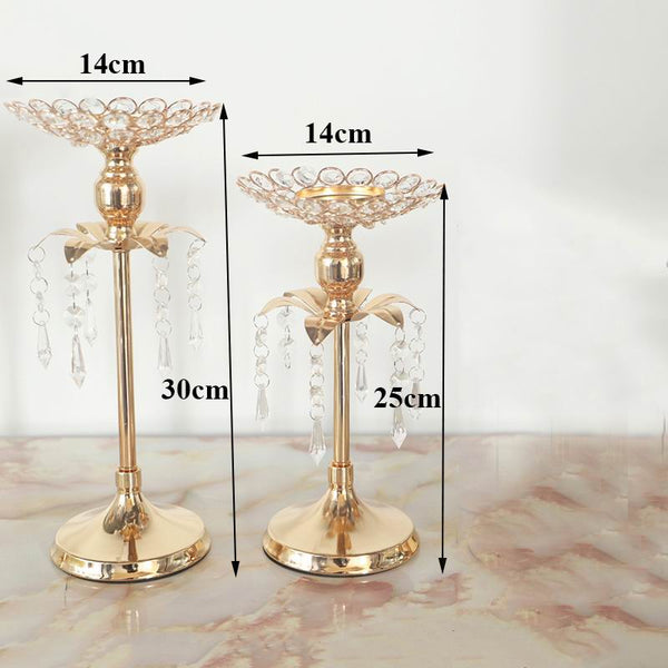 Gold Crystal Candle Holder