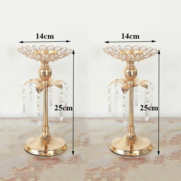 Gold Crystal Candle Holder