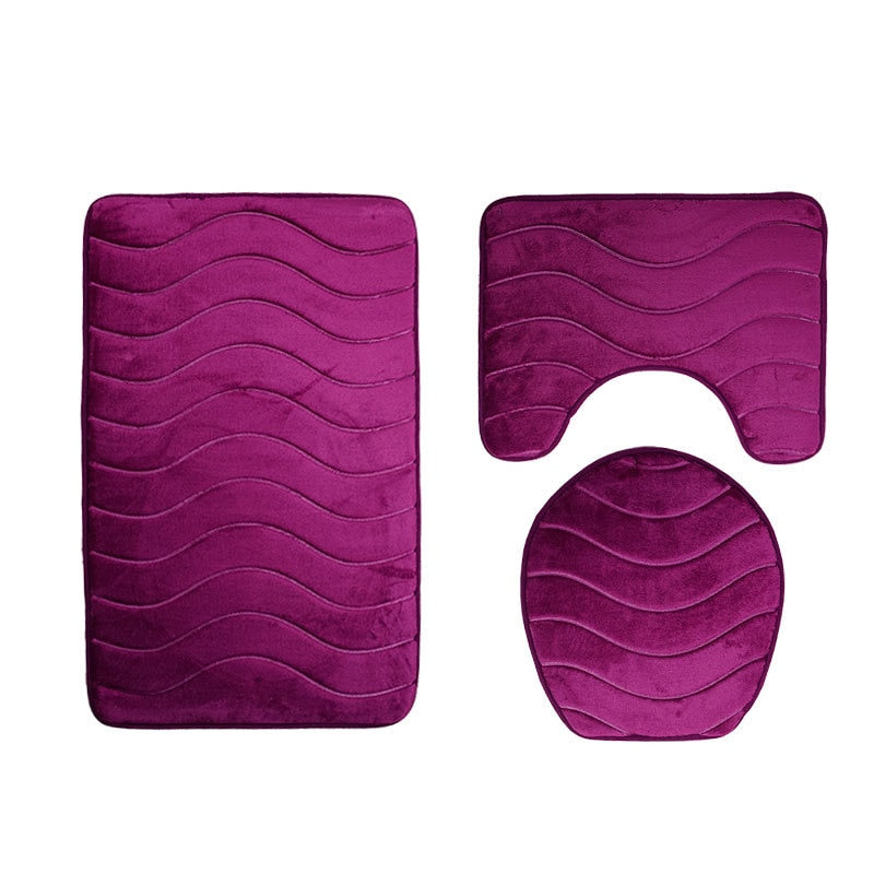 3D Embossed Bath Mat Set