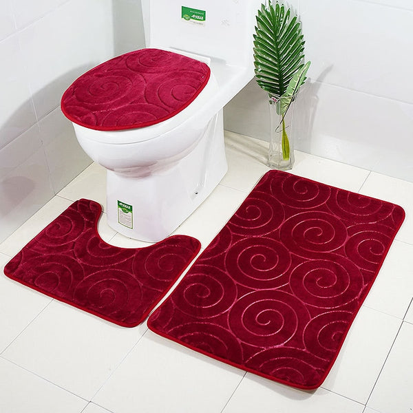 3D Embossed Bath Mat Set