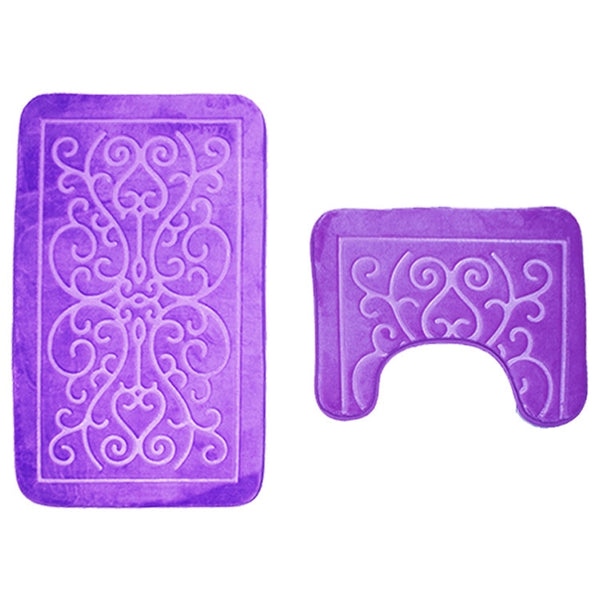 3D Embossed Bath Mat Set