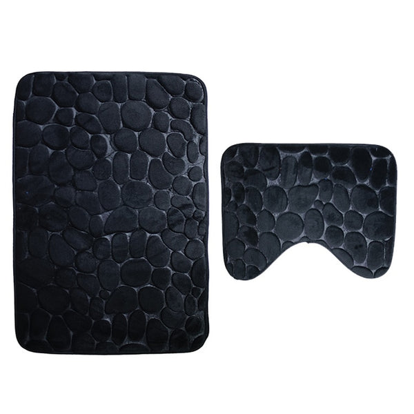 3D Embossed Bath Mat Set