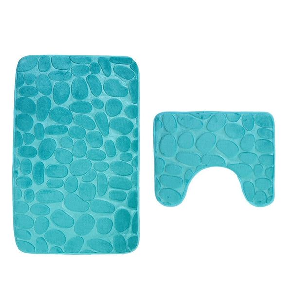 3D Embossed Bath Mat Set