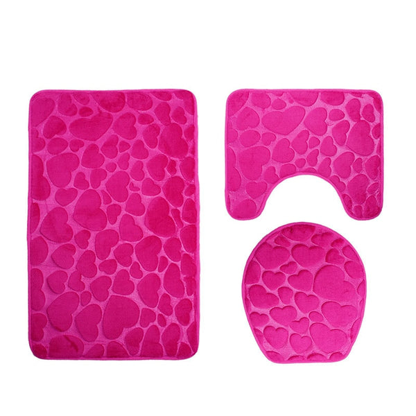 3D Embossed Bath Mat Set