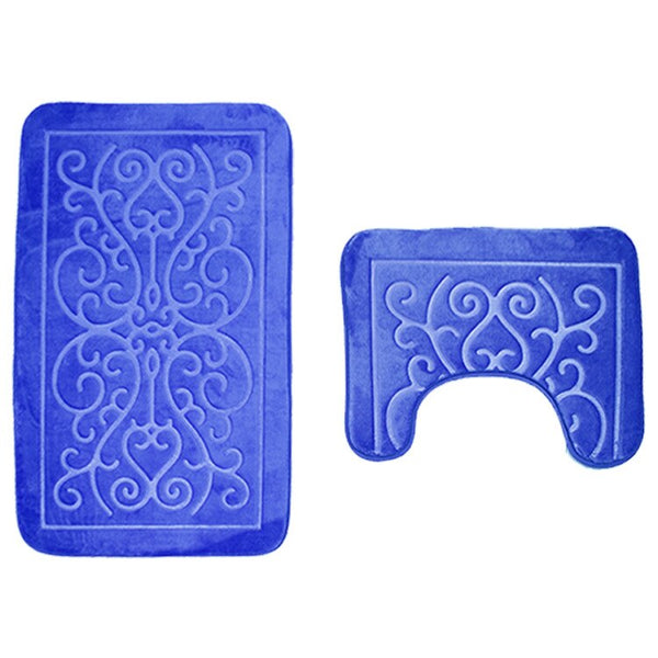 3D Embossed Bath Mat Set