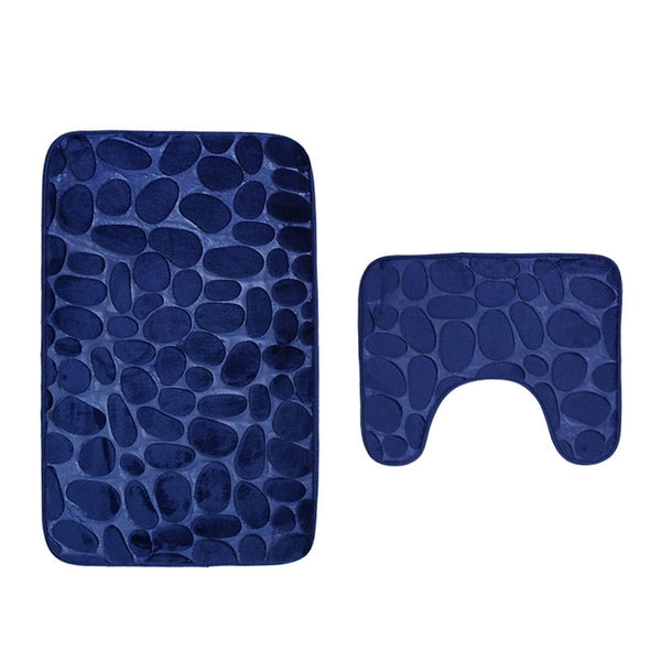 3D Embossed Bath Mat Set