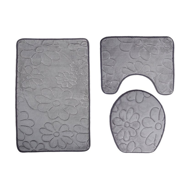 3D Embossed Bath Mat Set