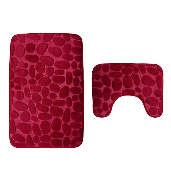 3D Embossed Bath Mat Set