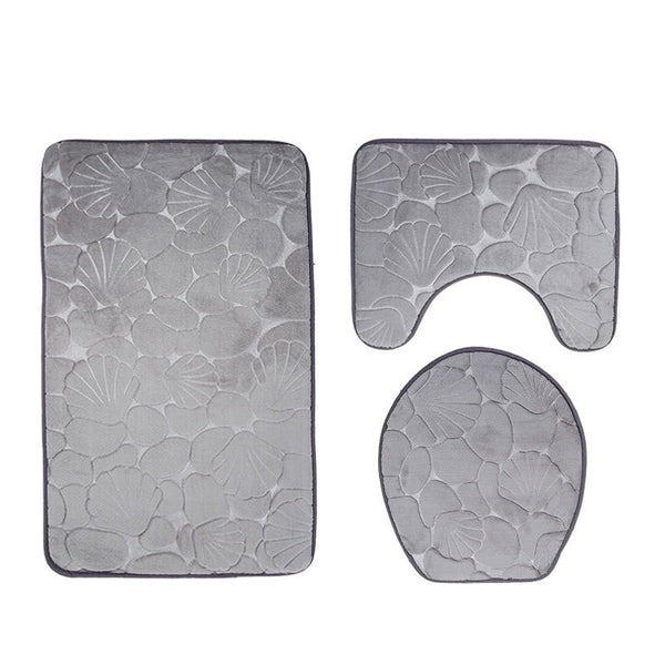 3D Embossed Bath Mat Set