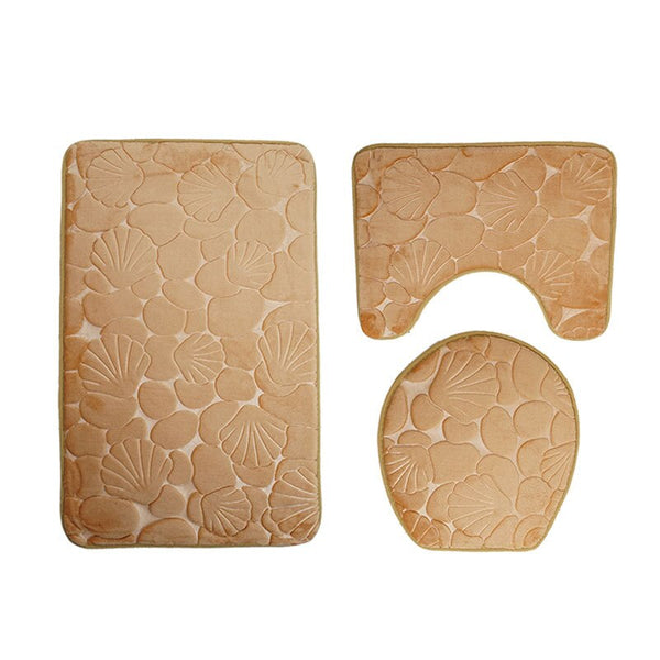 3D Embossed Bath Mat Set