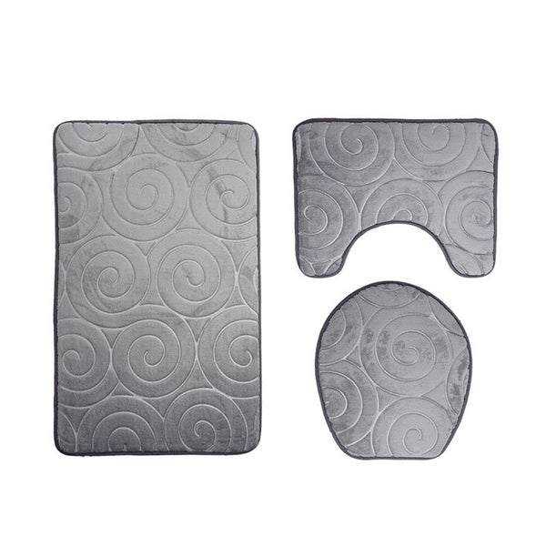 3D Embossed Bath Mat Set