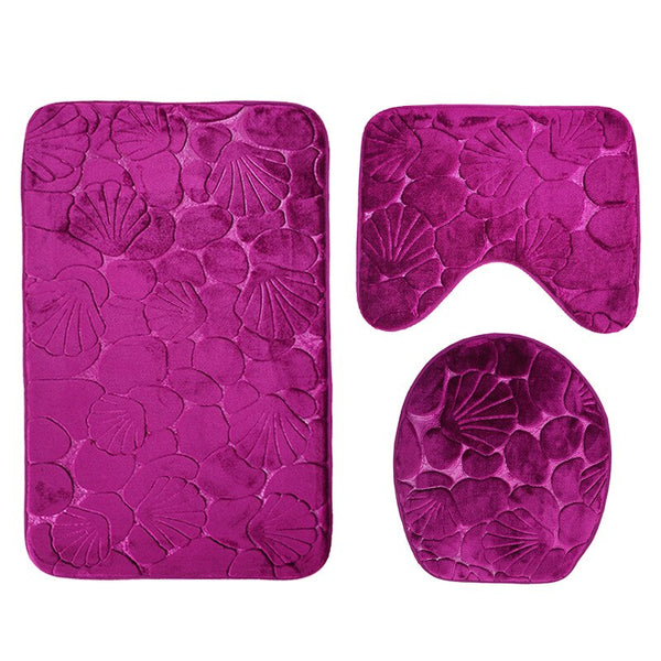 3D Embossed Bath Mat Set