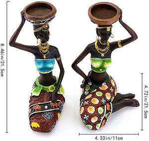 African Women Candle Holders