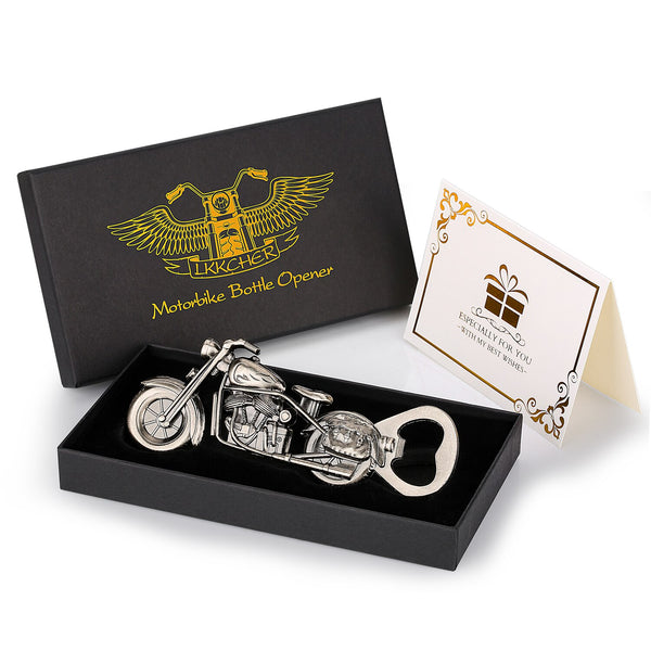 Bronze Motorcycle Beer Bottle Opener Gift Set