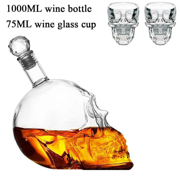 Skull Shaped Alcohol Container & Glass Set