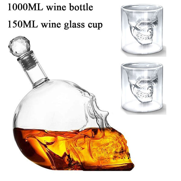 Skull Shaped Alcohol Container & Glass Set