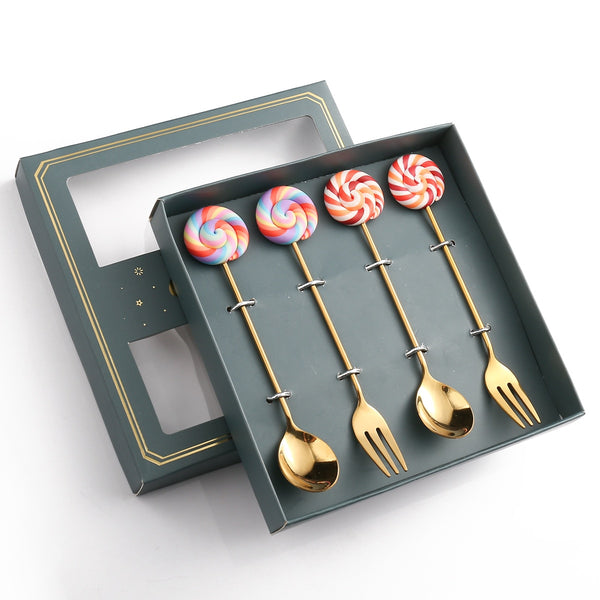 4 Piece Gold Cutlery Gift Set