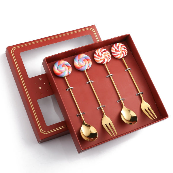 4 Piece Gold Cutlery Gift Set