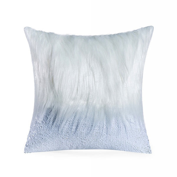 Luxurious Sequin/Fur Cushion Cover