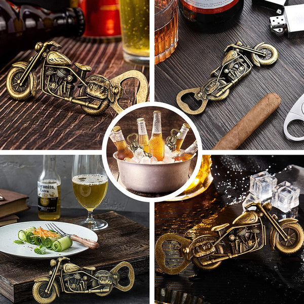 Bronze Motorcycle Beer Bottle Opener Gift Set