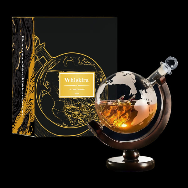 Whisky Globe Decanter & Crystal Wobbling Glass Set