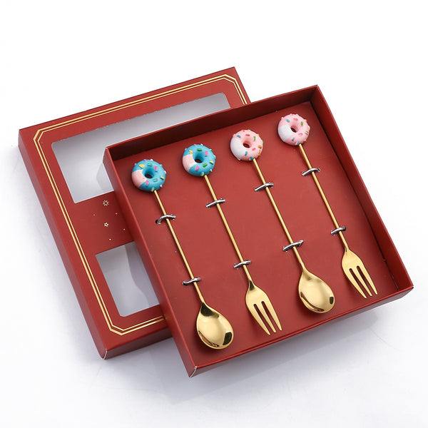 4 Piece Gold Cutlery Gift Set