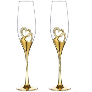 2 Hearts Champagne Glass