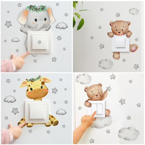 Cartoon Animal Light Switch Decal Sticker