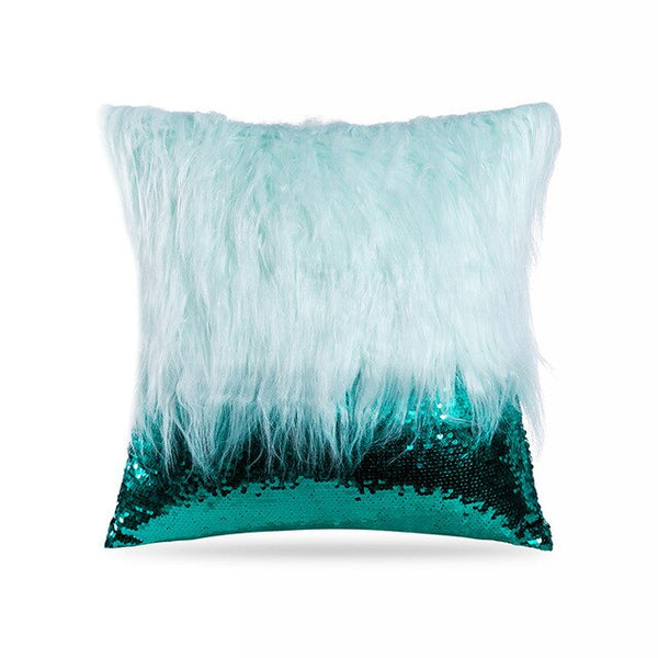 Luxurious Sequin/Fur Cushion Cover