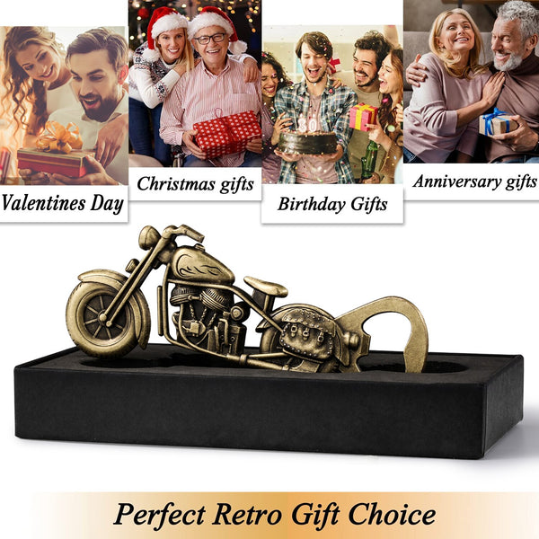 Bronze Motorcycle Beer Bottle Opener Gift Set