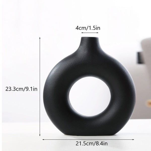 Ceramic Circular Hollow Style Vase