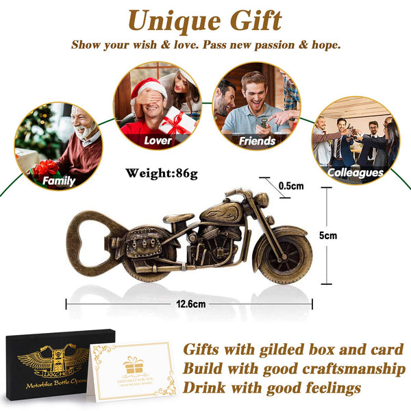 Bronze Motorcycle Beer Bottle Opener Gift Set