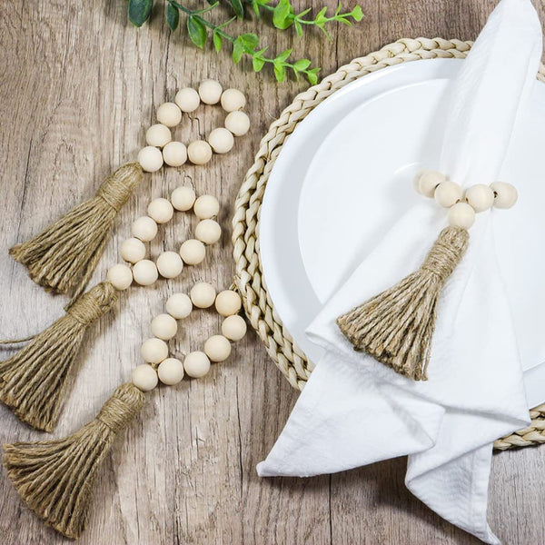 Tassel and Beads Napkin Rings