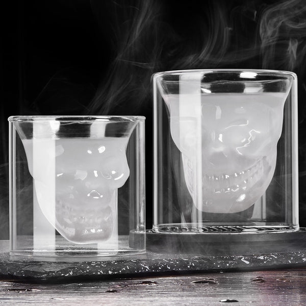 Skull Shaped Alcohol Container & Glass Set