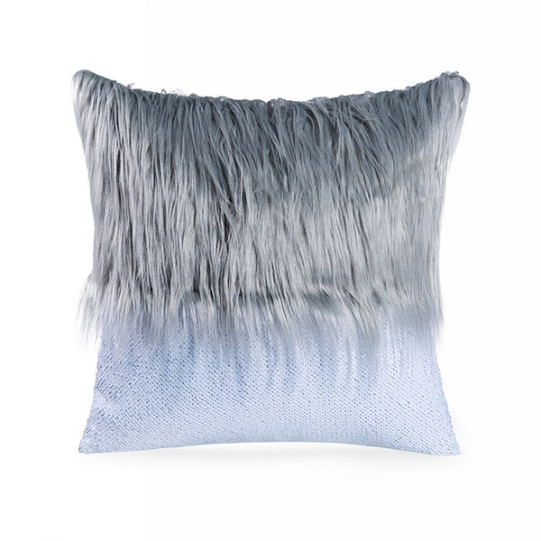 Luxurious Sequin/Fur Cushion Cover