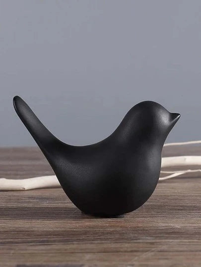 Black and White Bird Figurines