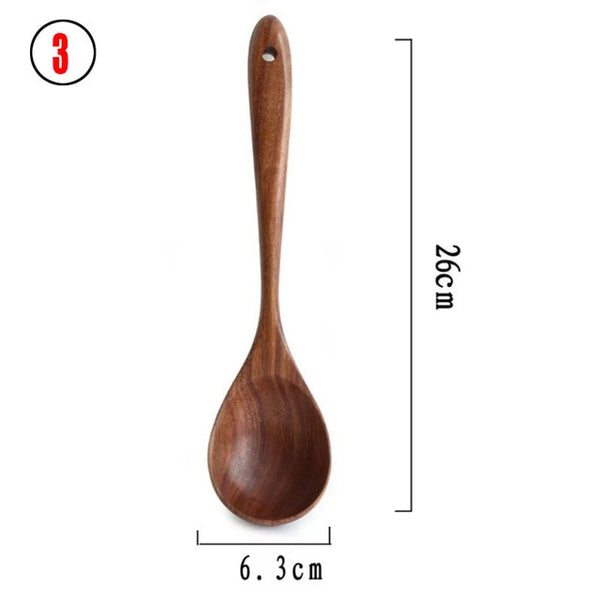 7pcs/set Teak Wood Tableware