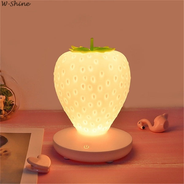 Super Cute Touch Dimmable LED Strawberry Night Lights