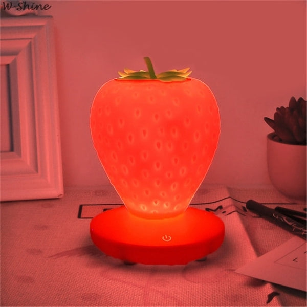 Super Cute Touch Dimmable LED Strawberry Night Lights