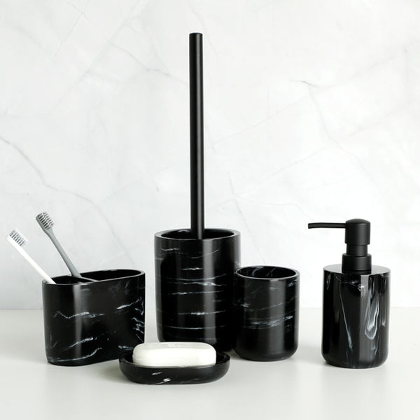 Marble Look Bathroom Accessory Set