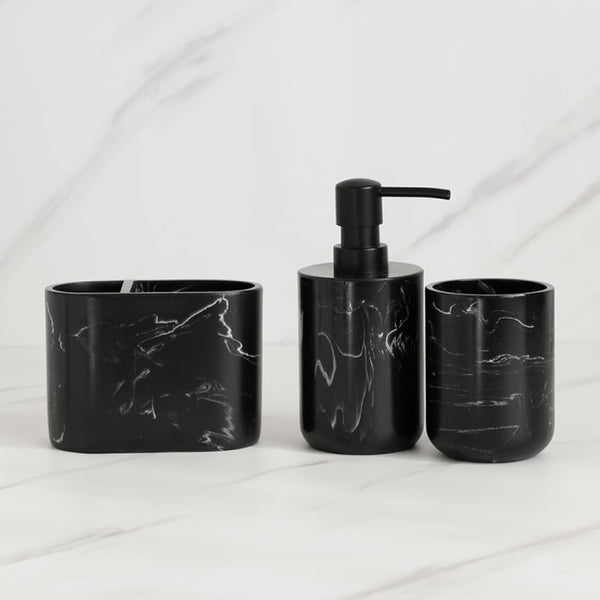 Marble Look Bathroom Accessory Set