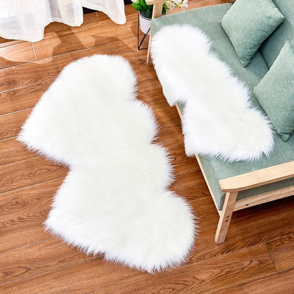 Fluffy Double Heart Rug