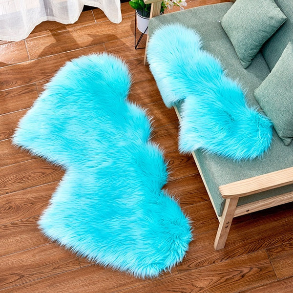 Fluffy Double Heart Rug