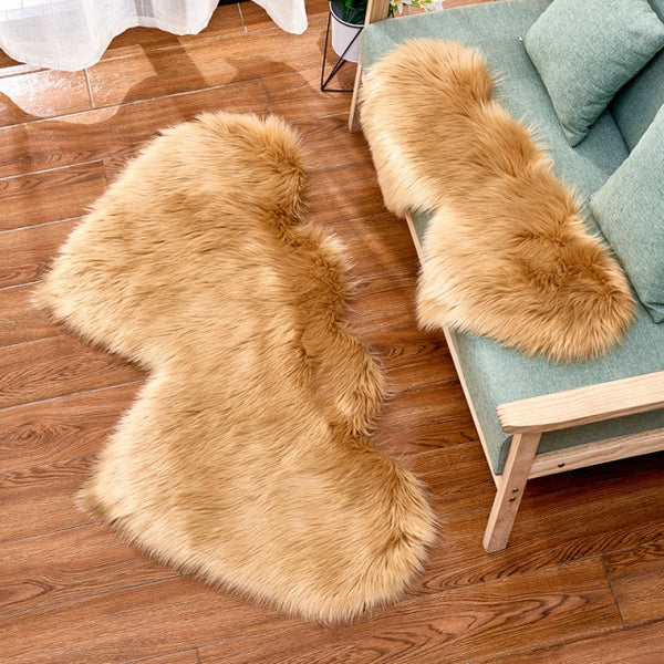 Fluffy Double Heart Rug