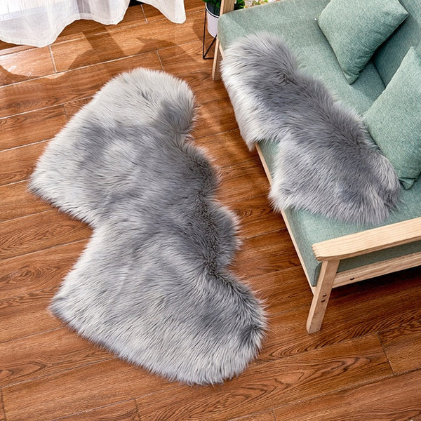 Fluffy Double Heart Rug